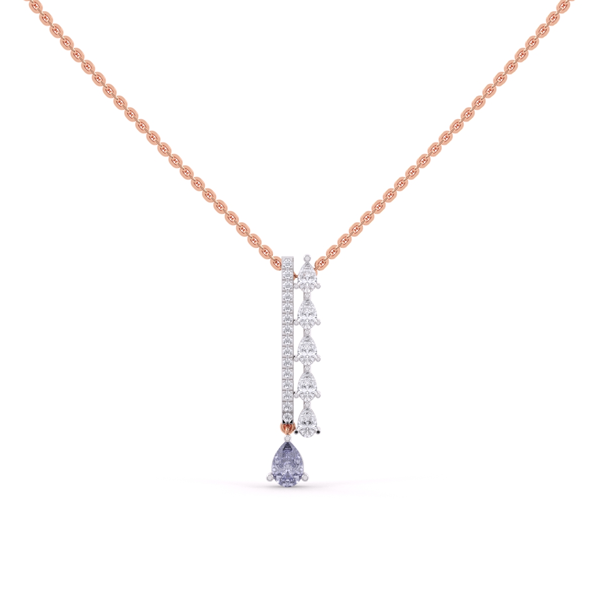 Twilight Row Lab Diamond larait Necklace
